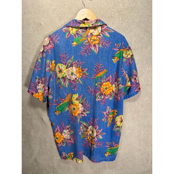 Vintage Don Loper Hawaiian Button Up Shirt Blue Mens XL Tall‎ - Picture 2 of 5